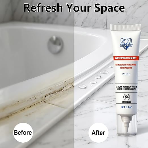 White Bathroom Caulk with Tool Kit (5.3 oz)