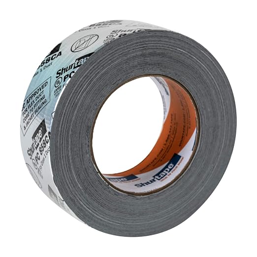 Duck Brand HVAC Duct Sealing Tape, Silver, 1.88 Inches x 30 Yards, 1 Roll (1404523)