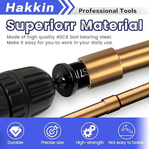 15PCS Swage Tool Drill Bit HVAC Repairing Set with Bit Holder, Hakkin 6 in 1 Air Conditioner Copper Tube Expander, Soft Copper Pipe Swager Flaring Tool Size 1/4", 3/8", 1/2", 5/8", 3/4", 7/8"