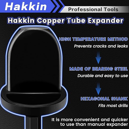 15PCS Swage Tool Drill Bit HVAC Repairing Set with Bit Holder, Hakkin 6 in 1 Air Conditioner Copper Tube Expander, Soft Copper Pipe Swager Flaring Tool Size 1/4", 3/8", 1/2", 5/8", 3/4", 7/8"