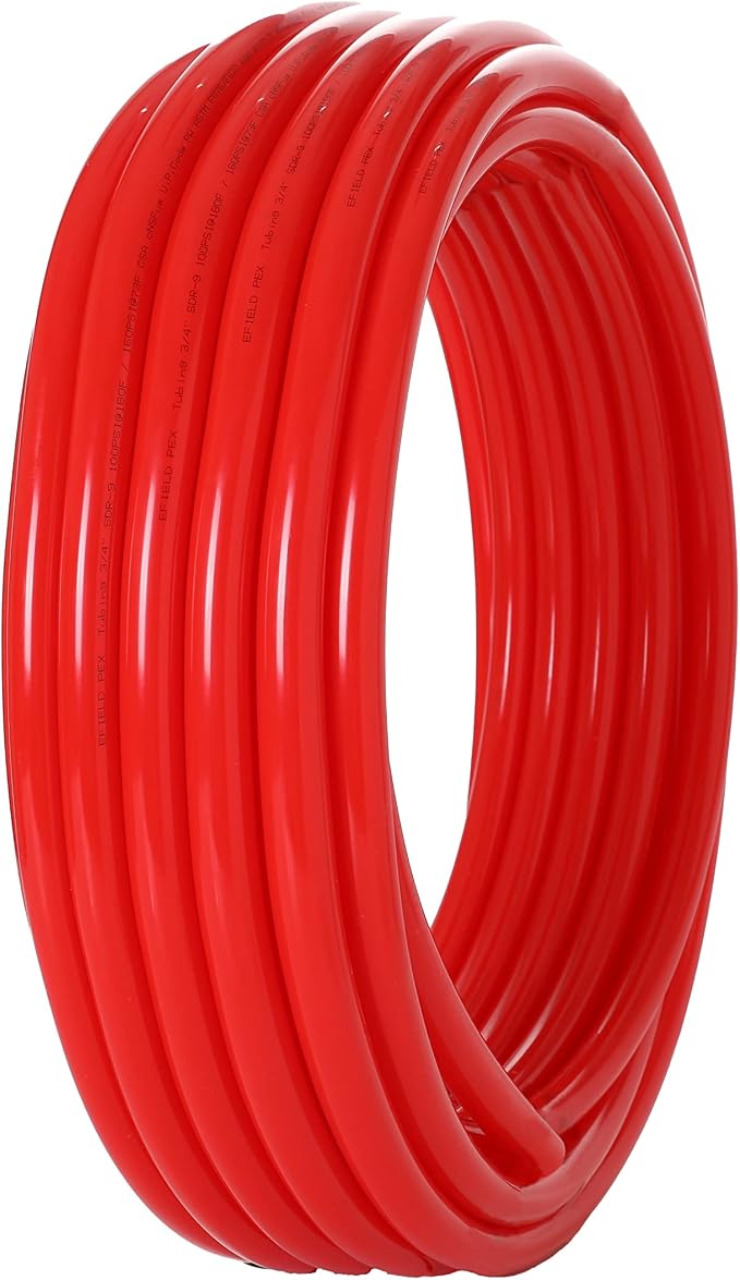 EFIELD 1/2 Inch 200 Ft Pex-b Pipe/Tubing (NSF Certified) Red color | for Potable Water-Plumbing Application with a Pipe Cutter (1/2-Inch, Red)(B-200)