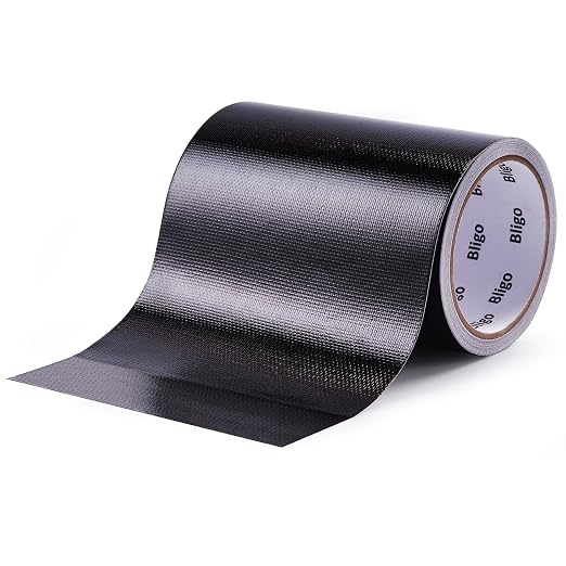 Heavy Duty Waterproof Repair Tape Multipurpose Black 6 Inch x 25 FT | for RV Awning, Tent, Tarp, Sail and Boat Cover, Outdoor Fabric Repair Patch, UVproof, Indoor Outdoor Use