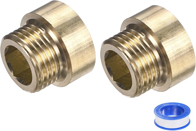 M METERXITY Shower Head Extension Arm, Brass G1/2 Male to Female Extension Pipe Fitting Adapter with PTFE Thread Seal Tape for Shower/Faucet, Pipe Plumbing Coupler 0.79"/20mm 2-Pack