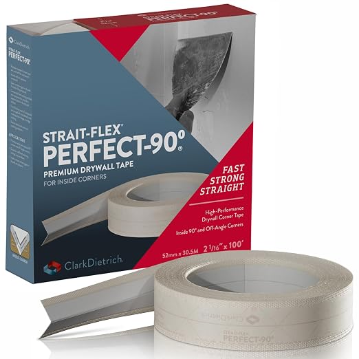 Drywall Tape – Perfect-90° Drywall Repair Corner Tape – Finishes Inside 90 Degrees and Off-Angle Corners – Smooth Finish, Strong Grip, Lays Flat – 2" x100ft