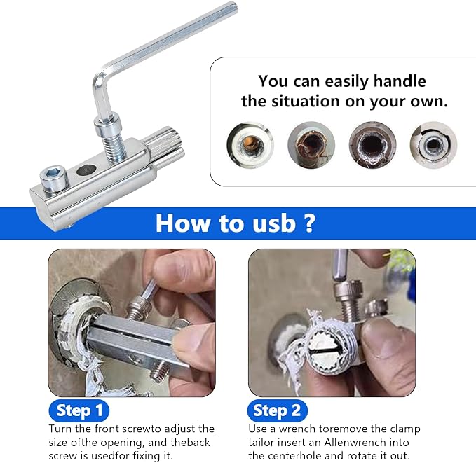 Basin Wrench & Broken Pipe Extractor Tool Set, Plumber Tool for Tight Space