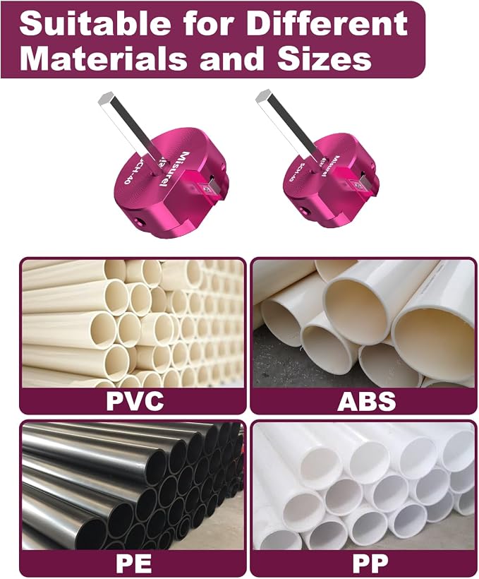PVC Pipe Reamer Kit Includes 1-1/2, 2 Inch, PVC Fitting Saver for SCH40 | Plastic Pipe Fitting Reamer Socket Saver Plumbing Tool with 3/8-Inch Hex Shaft for Schedule 40 Fits Standard 1/2" Drill