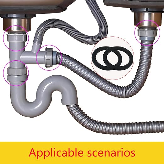 Qrity 6 PCS Rubber Washer, Flat Washer Gasket, Rubber O-Ring, Sealing Gasket Washers, OD 55mm, ID 41mm, for Sealing Joints and Pipes