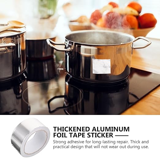 High Temperature Leak Stop Tape 20m Roll, Waterproof Plumbing Hose Repair Tape Thickened Aluminum Foil, Heat Resistant Sealing Strip for Pipes and Outdoor Water Leak Fixing