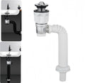 Bathroom Sink Drain Kit with Flexible Expandable P-Trap Sink Drain Pipe Tube Anti-Odor Bathroom Sink Drain Pipe for 1-1/4",1-1/2" and 2'' Drain Hole (Flip Style)