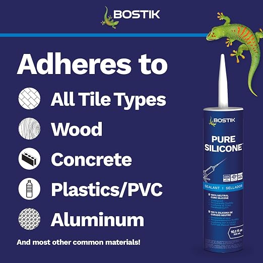 BOSTIK Pure Silicone Kahlua Cream 10.1oz Silicone Caulk & - 1 Cartridge