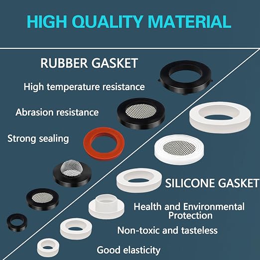 KEZE 24 Sizes Plumbing Washers Assorted Kit 165 PCS Garden Hose Washer Rubber Self Locking Tabs & Shower Head Silicone Gasket Seals,Water Hose Washers with Screen Filter for Repair Connection