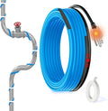 MAXKOSKO 12ft Self Regulating Heat Tape for Water Pipes Heating Cable | Heat Trace Cable with Thermostat Keeps Water Flowing at -40°F, Freeze Protection for Metal & Plastic Pipes,120V 5W/ft
