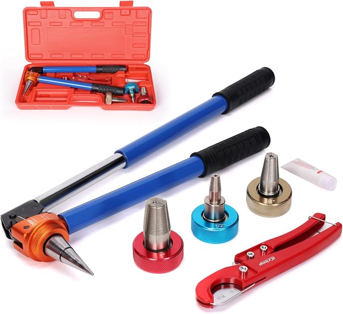 iCrimp PEX A Expansion Tool Kit, Extendable Handle, 1/2"-1", F1960/ProPEX | PEX A expansion tool kit with extendable handles, 1/2", 3/4" and 1" heads, cutter and lubricant.