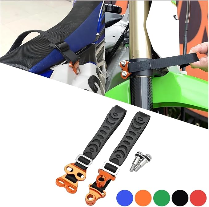Motorcycle Front Rear Rescue Strap Sling Pull Belt for EXC SX Off Road Bike(Red,Rear)