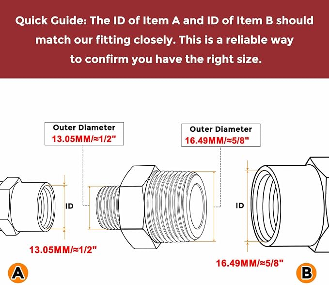 Pack of 10, 3/8" Male NPT To 1/4" Male NPT SUS304 Hex Nipple | Solid Male Pipe Adapter Hose Connectors with Sealing Tape for Pipe Repair, Bathroom Remodel, Tool Extensions, Compression