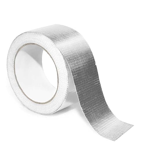 3 Inch x 65 Ft Fiberglass Reinforced Aluminum Foil Tape, 6 Mil Heavy Duty Heat Resistant to 500°F Waterproof for HVAC Ducts, Dryer Vents, Furnace Connections, Exhaust & Pipe Insulation