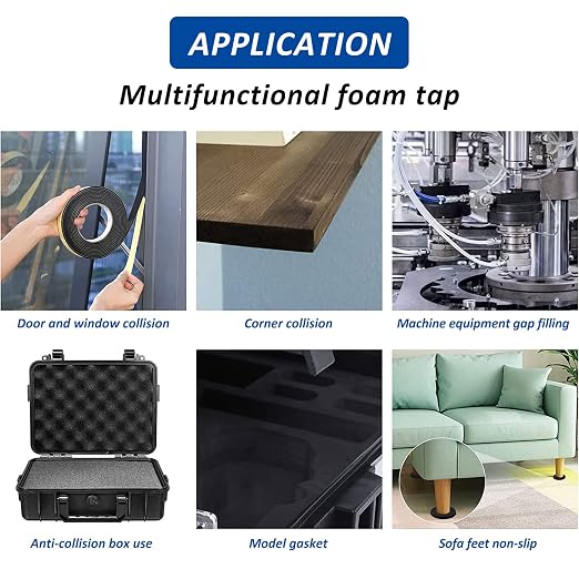 Car Speaker Sealing Foam Grip Tape - Soundproofing Waterproofing Insulation Foam Gasket, 2mm Thick-10mm Width-66Ft