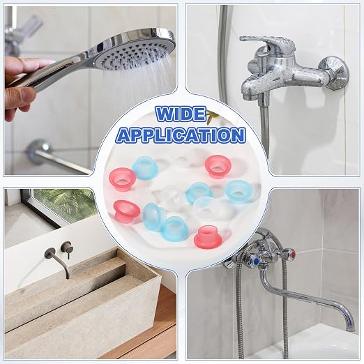 uxcell 15 Pcs Faucet Leak-Proof Sealing Gasket, Silicone Faucet Sealing Gasket, Universal Leak-Proof Silicone Plug for Pipe Plugs, Prevent Leaks in Pipe Systems, Red