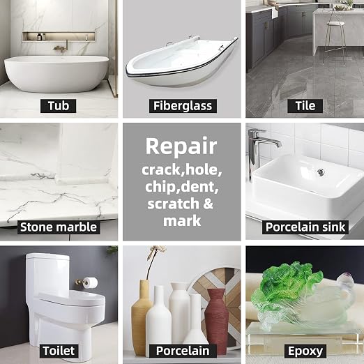 Tub and Fiberglass Shower Repair Kit, Porcelain Repair Kit (Color Match)