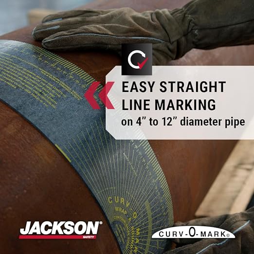 Jackson Safety Pipe Measuring Tool - Wrap-A-Round Tape Pipe Fitting Tool (Multiple Sizes and Heat Ratings)