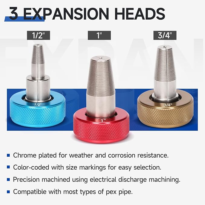 iCrimp PEX A Expansion Tool Kit, Extendable Handle, 1/2"-1", F1960/ProPEX | PEX A expansion tool kit with extendable handles, 1/2", 3/4" and 1" heads, cutter and lubricant.