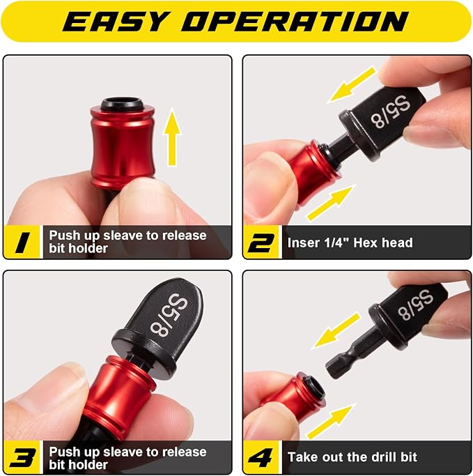 Spurtar HVAC Tools 6PCS Swaging Tool Set Copper Tube Expander Kit | Hex Shank Flaring Tool HVAC Air Conditioner Repair 1/4'', 3/8'',1/2'', 5/8'', 3/4'', 7/8''