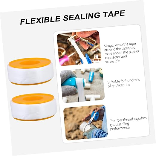 Hemobllo 8 Rolls Sealant Tape Thickened Leak Hose Sealing Tape for Plumbing Multi Material Compatibility and Reliable for Outdoor Use Wide