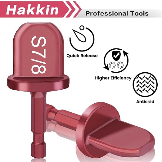 Swaging Tool Drill Bits, 8PCS HVAC Repairing Tools with 5 in 1 Copper Tube Expander 1/4'', 3/8'',1/2'',5/8'',3/4'',7/8'' Bits Set, Hakkin Hex Shank Copper Pipe Expander Flaring Tool with Tool Gloves
