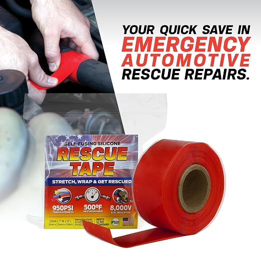 Bond It Rescue Tape, Self-Fusing Silicone for Emergency Plumbing, Pipe & Hose Repair, Electrical Insulation, Waterproof, 950PSI, Made in USA, 1" x 12', White