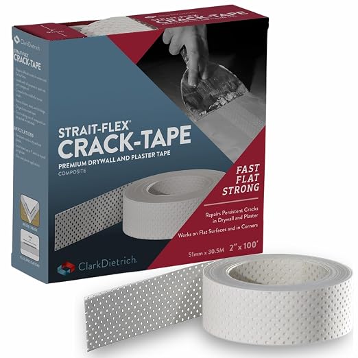 Drywall Tape – Crack-Tape Drywall Repair Strip – Fixed Persistent Cracks in Corners and Flat Surfaces – Resists Blisters, Tears and Wrinkles – 2" x 100ft Roll