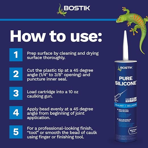 BOSTIK Pure Silicone Kahlua Cream 10.1oz Silicone Caulk & - 1 Cartridge