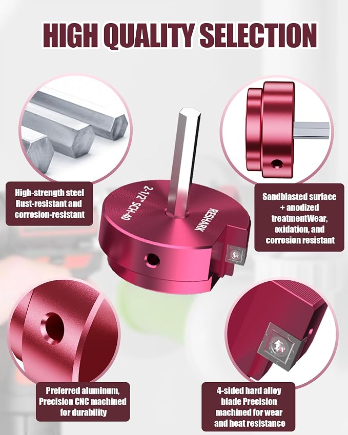 1 1/2 Inch PVC Pipe Reamer,PVC Fitting Saver, PVC Reamer | Pipe Reamer Aluminum Alloy PVC Socket Saver Pipe Fitting Reamer for SCH40 PVC CPVC ABS Pipe Fitting