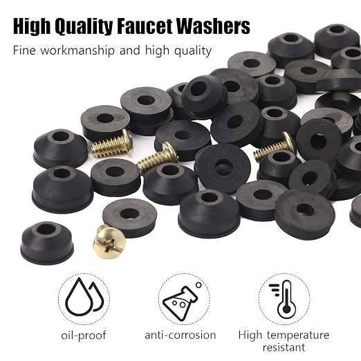 Outdoor Faucet Repair Kit Flat Beveled Rubber Washers (58 Pack)