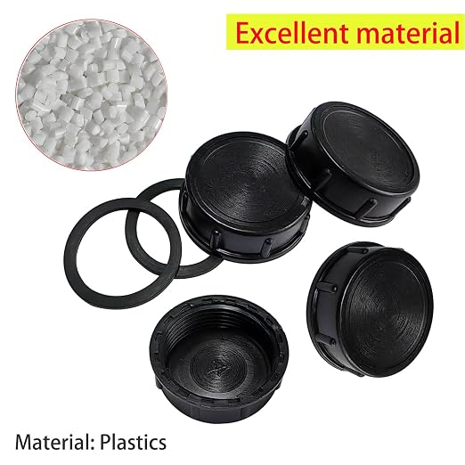 Qrity 2 Pack PVC Pipe End Cap Waste Processor Blanking Caps, Female Thread 39mm End Cap, Pipe Fitting Cap for Drain Pipe