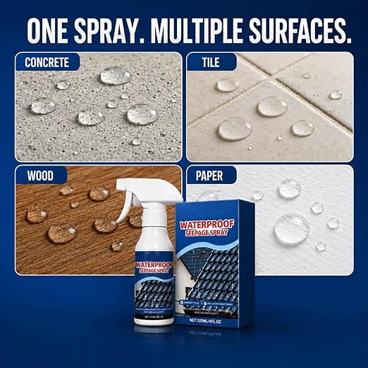 Waterproof Seepage Spray for Kitchen & Bathroom Repair, Invisible Water Resistant Sealant Coating for Tile, Pipe, Sink & Roof Leak Patch, Quick Dry Leak Stop Spray, 120ml (1pcs)