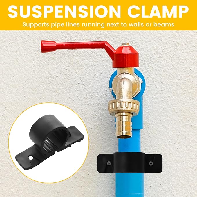 100 Pack Heavy-Duty Plastic Pipe Clamps 1/2 Inch Pipe Supports Suspension Clamp Pex Clamps for Pex, Copper, CPVC