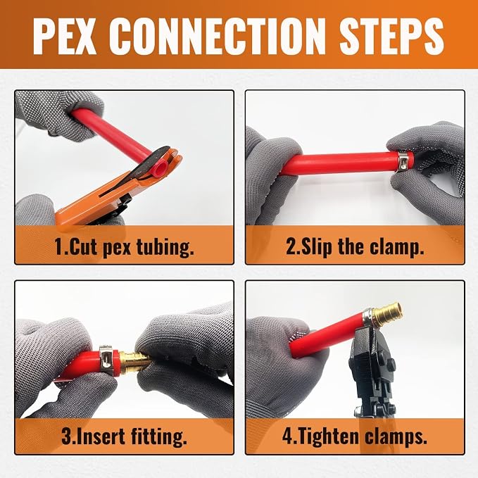 SUNGATOR 25-Pack 1/2" PEX Female Adapter, PEX Fittings 1/2 Inch, Brass | Crimp Fitting for PEX Pipe