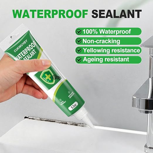 Silicone Caulk 5.3 Fl Oz Squeeze Tube Waterproof 1 Pack