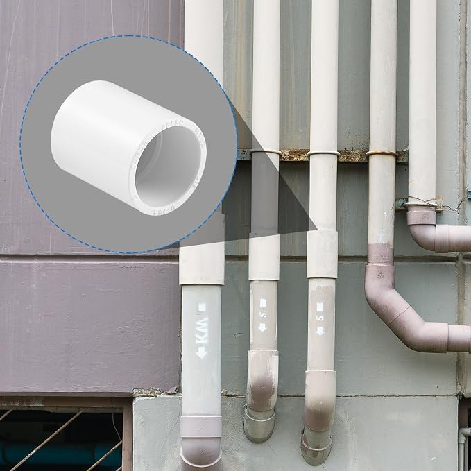 12 pcs 1/2" PVC Coupling Pipe Fittings (Socket x Socket) Schedule 40 PVC Fittings used For Plumbing and Irrigation