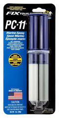 PC-Products PC-11 Epoxy Adhesive Paste, Two-Part Marine Grade, 1oz Applicator Syringe, Off White 10112