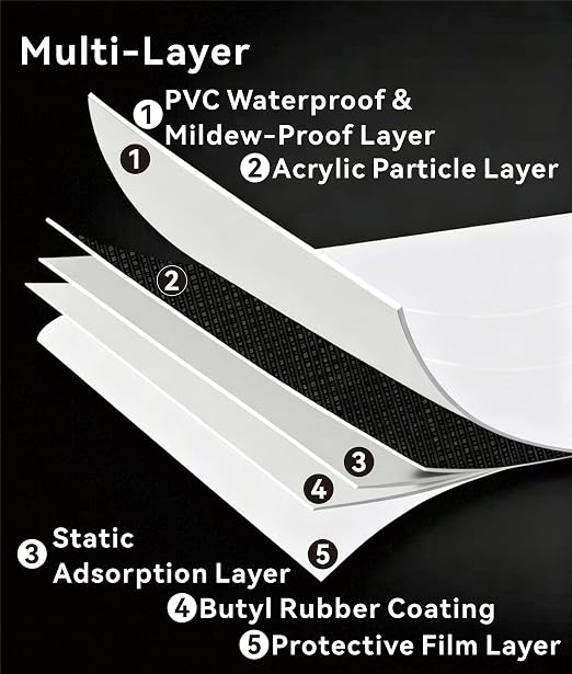 White Butyl Caulk Tape, Self Adhesive Peel and Stick Caulk Strip, Waterproof Caulking Sealant Tape for Bathroom, Kitchen, Bathtub, RV Window Glazing, Roof Leak Repair, Sealer Edge Protector Trim