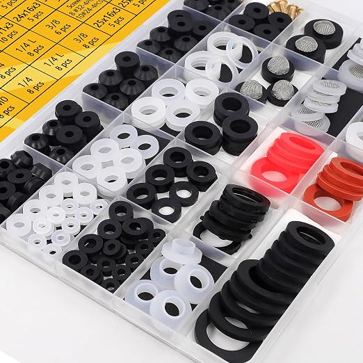258 Pcs Hose Bib Repair Kit, Assorted Faucet and Plumbing Washers