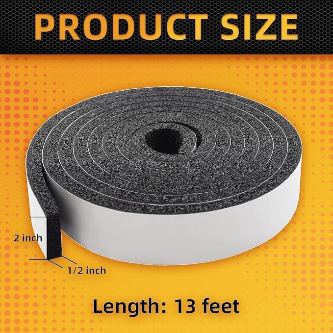 Pipe Insulation Wrap 2" Wide X 32.8 Ft Outdoor Foam and Foil Wrap Insulation Tape Self Adhesive for Winter Freeze Protection for Cold Hot Water Pipes for Reduce Heat Loss (1 Roll)