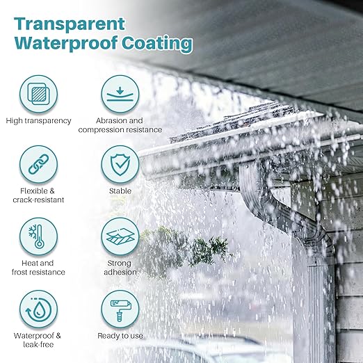Waterproof Sealant Clear 35oz, Indoor and Outdoor Stop Leaks Coating
