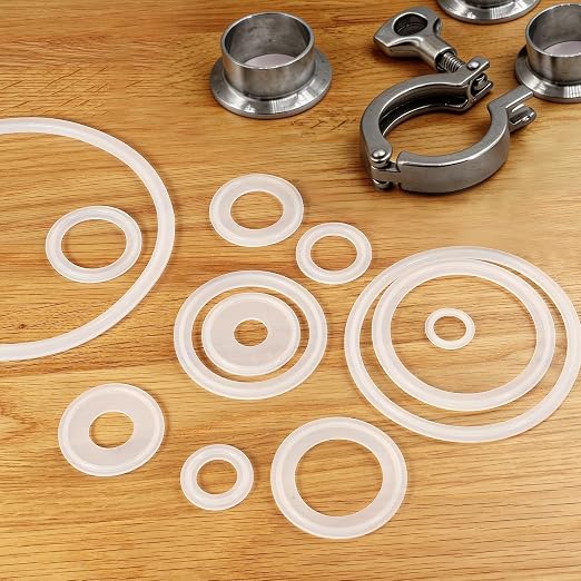 uxcell 5Pcs Silicone O Ring, 5.12" Silicone O-Rings Gasket Sealing Gasket Washers for 4.49" Clamp for Compressor Valves Pipe Repair Sink Plug Bathtub Plug Faucets, White