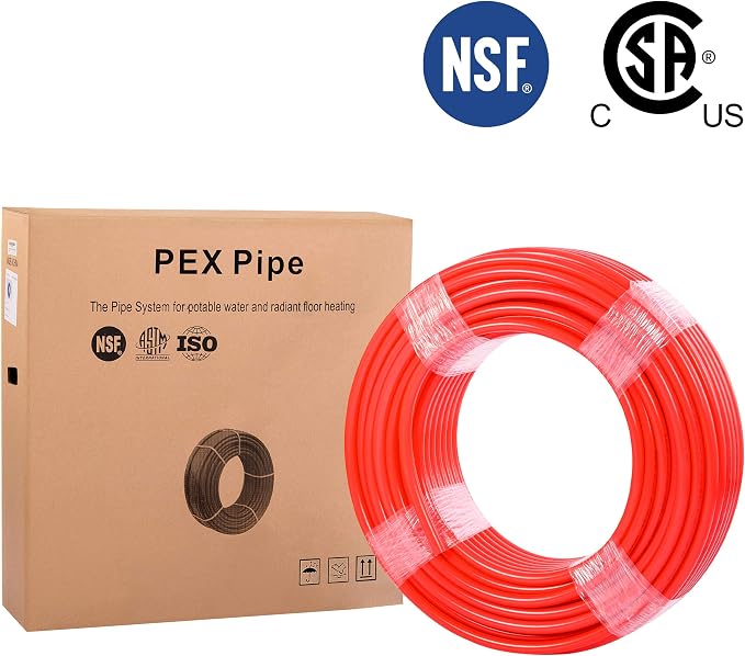 EFIELD 1/2 Inch 200 Ft Pex-b Pipe/Tubing (NSF Certified) Red color | for Potable Water-Plumbing Application with a Pipe Cutter (1/2-Inch, Red)(B-200)