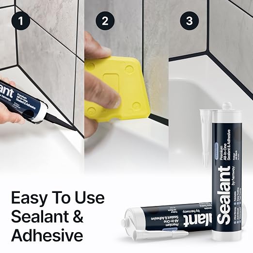 Hemway Jet Black Construction Sealant & Adhesive - 300ml 1 Pack