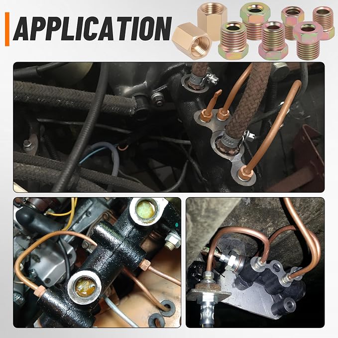 1/4" Brake Line Repair Kit with 32Pcs Fittings & 25 FT Tubing | Double & Single Brake Line Flaring Tool Kit + 25Ft 1/4 Inch Copper Coated Tube with Fittings(4 Unions Included) + Bender