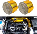 Sporacingrts 2" x 65.6ft Gold Heat Shield Reflective Tape Roll | 2" x 65.6ft gold adhesive heat shield tape for car intake pipes, engine bays and other high-heat applications.
