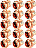 Therwen 15 Pcs 1/2-inch Copper Pipe Press Fittings, 90 Degree Elbow Coupling Zero Lead, Elbow Press Adapter Fittings Coupling for Plumbing